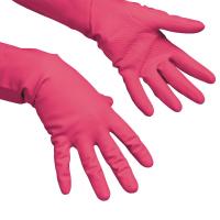 Резиновые перчатки многоцелевые Vileda красные, L